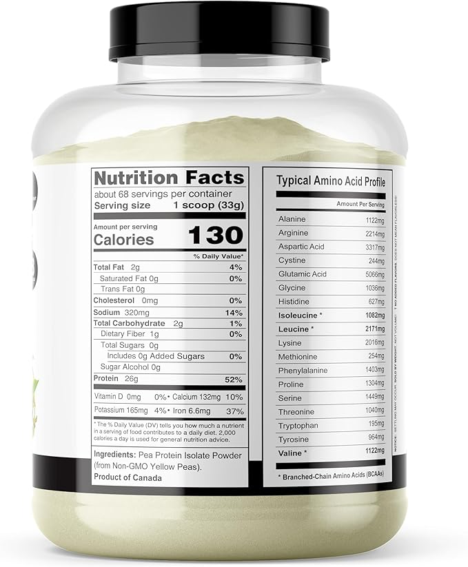It's Just! - 100% Pea Protein, Vegan Plant Based, Grown in Canada, Premium Quality, Smooth Texture, Gluten Free, Keto Friendly (5 Pound, Unflavored)