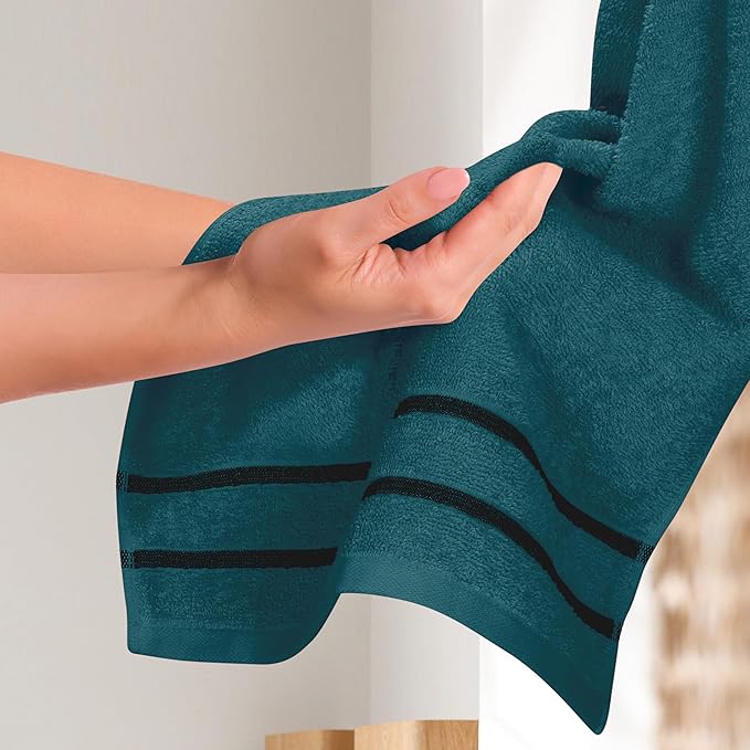 MyOwn Ultra Soft Cotton 6 -Piece Hand Towel Set 16x24 Inch, Ideal for use in Bathroom, Kitchen, Gym, Spa & General Cleaning, Compact & Lightweight Multi Purpose Hand Towels - Teal