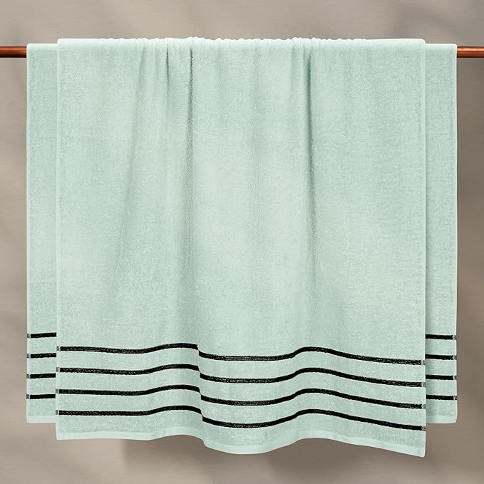 MyOwn Cotton 2 Pack Oversized Bath Sheet 35 x 70, Large Bath Sheet, Ultra Absorbent, Compact, Eco-Friendly and 100% Recyclable, Quick Drying and Lightweight Towel - Sea Green