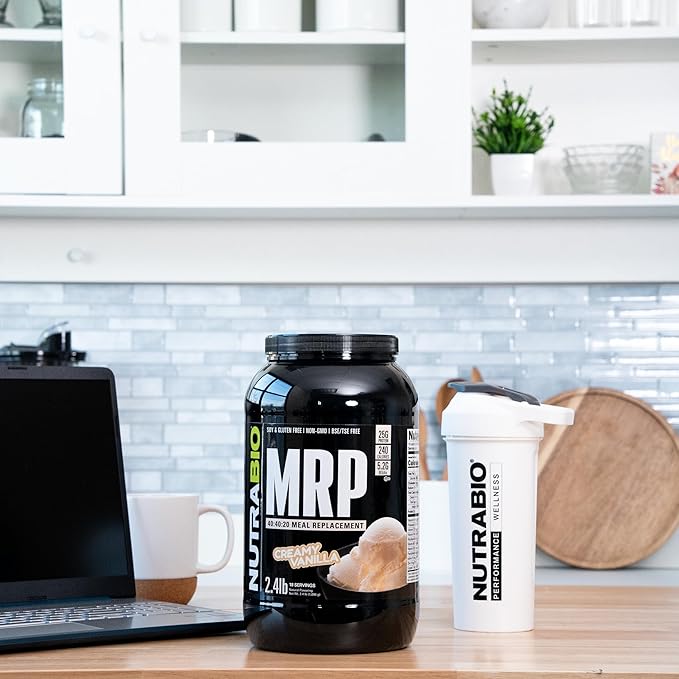 NutraBio MRP – Complete Meal Replacement Protein Powder - Protein Meal Replacement Shake- 2.5 Pounds - Creamy Vanilla