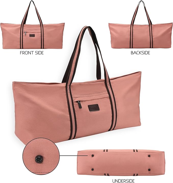 with Multi-Functional Storage Pockets Full-Zip Extra Large Yoga Mat Tote Bag Sports Gym Pilates Bag