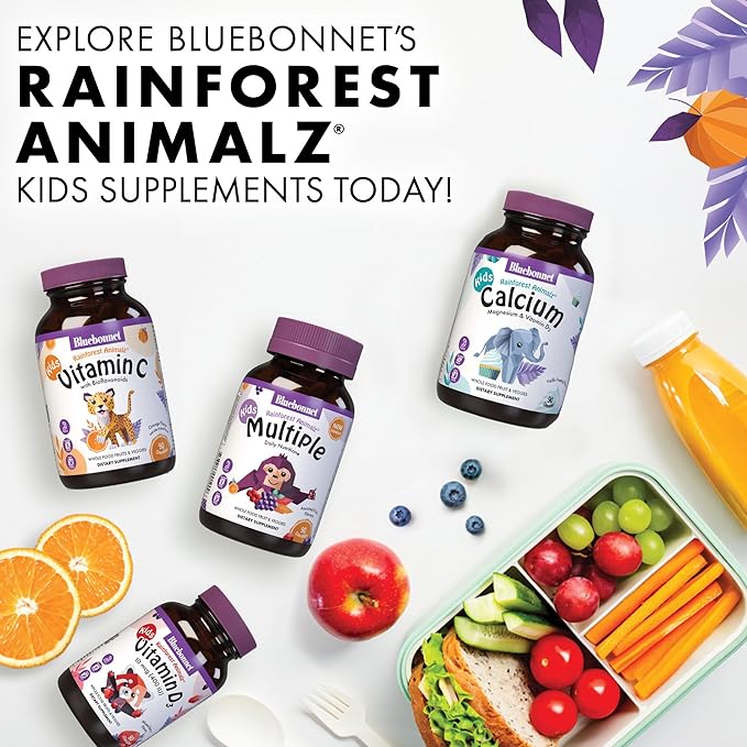 Bluebonnet Nutrition Rainforest Animalz Vitamin D3 400 IU Chewable Tablet, Soy, Dairy & Gluten-Free, Non-GMO, Kosher Certified, Vegetarian Friendly, Natural Mixed Berry Flavor, 90 Count