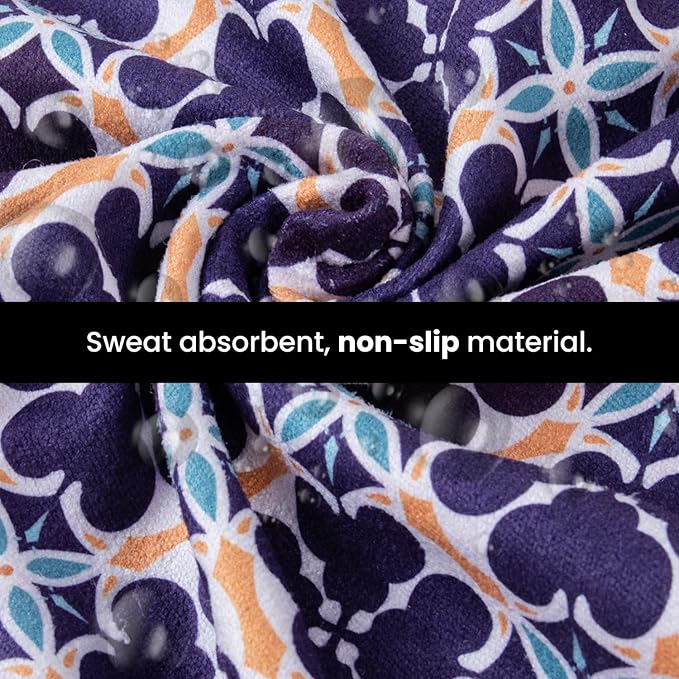 Yoga Grip Yoga Towel - Non Slip Hot Yoga Mat Towel With Corner Pockets, No-Skid Grip, and Built-in Alignment Lines | Soft, Moisture Wicking, and Sweat Absorbent | No Bunching, Stays in Place 72" x 25"