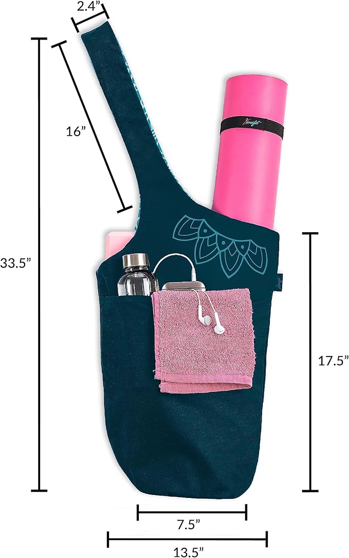 Yoga Mat Bag – Versatile Yoga Bag with Mat Straps & Storage Pockets, Holds Yoga & Pilates Mats, Lightweight & Durable