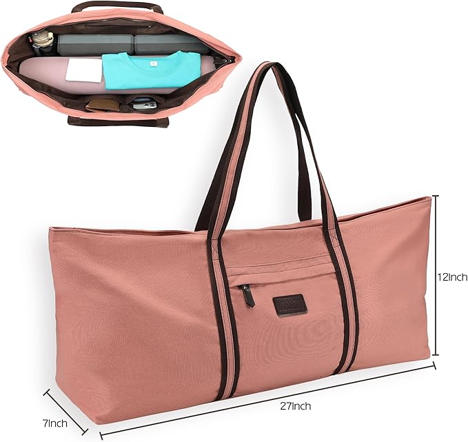 with Multi-Functional Storage Pockets Full-Zip Extra Large Yoga Mat Tote Bag Sports Gym Pilates Bag