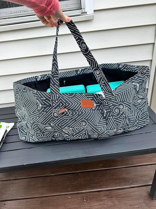 Large Yoga Mat Bag for Women Men, Travel Gym Bag for Pilates Office Beach Workout, Yoga Mat Tote Carrier with Mat Strap for 1/4" 1/2" Thick Exercise Yoga Mat