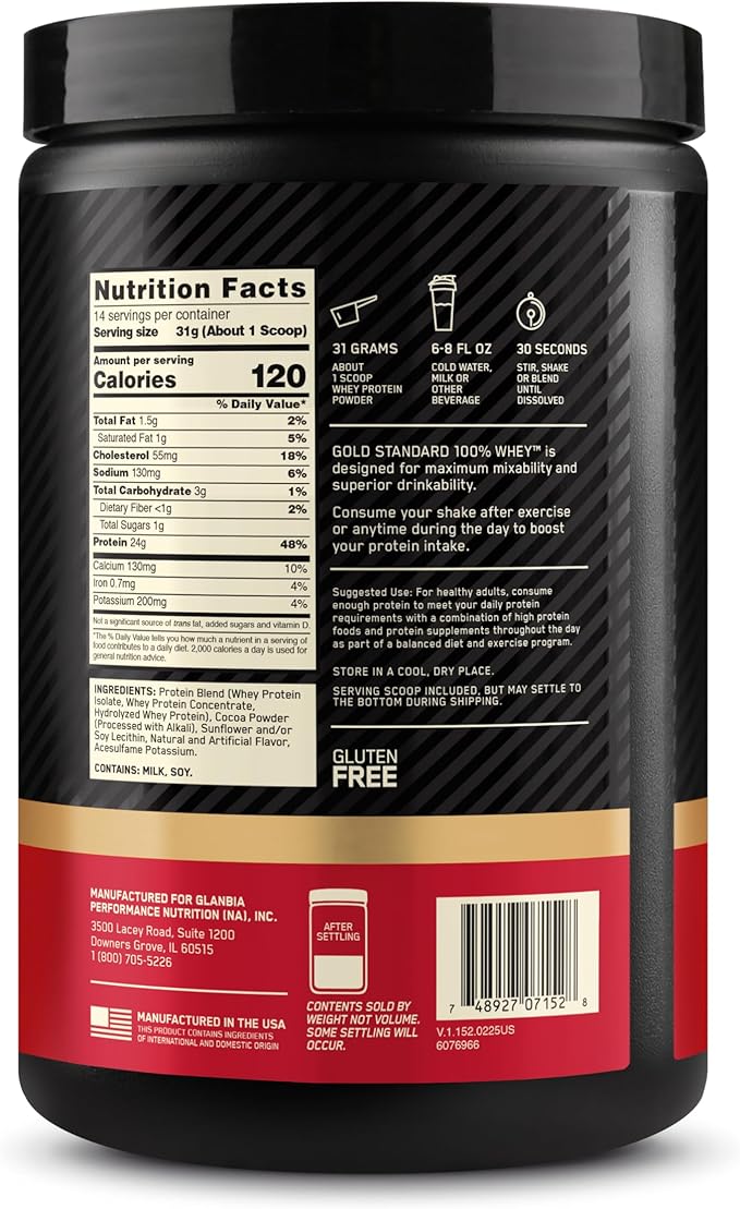 Optimum Nutrition Gold Standard 100% Whey Protein Powder, Cinnamon Roll, 1 Pound (Pack of 1)