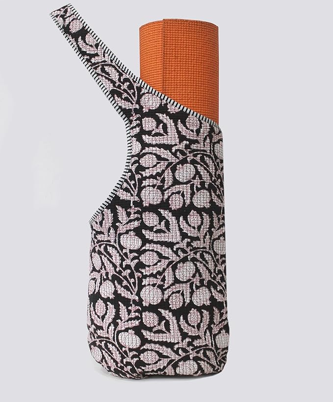 INDIAN CRAFT CASTLE Yoga Mat Bag | Tote Mat Bag | Sling Yoga Tote w/Large Side Pocket & Zipper Pocket | Yoga Mat Carrier Fits Most Size Mats