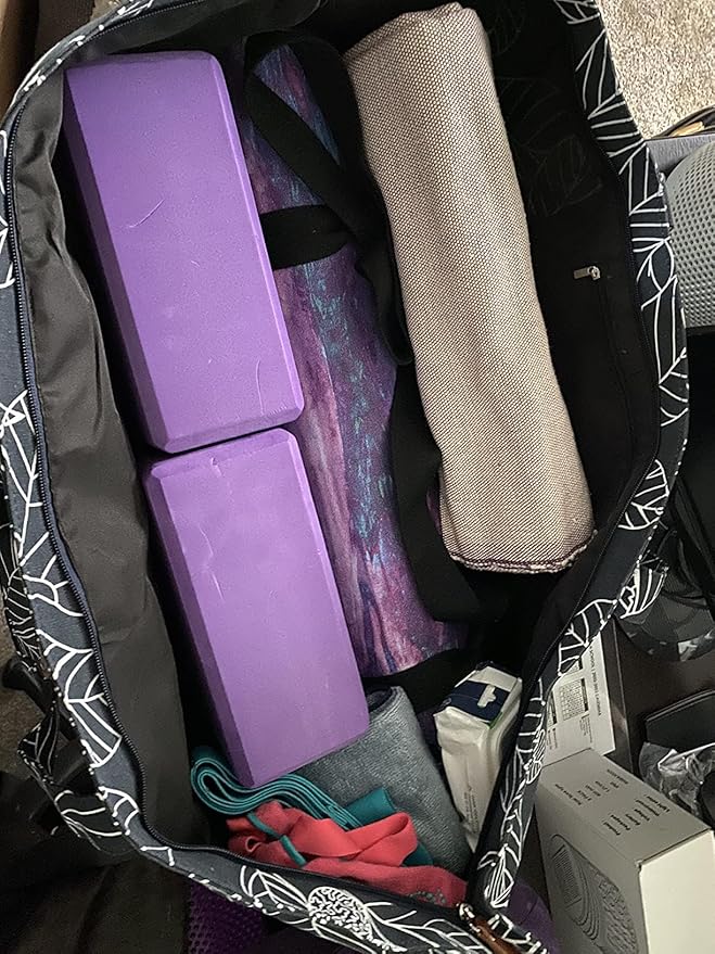 Large Yoga Mat Bag for Women Men, Travel Gym Bag for Pilates Office Beach Workout, Yoga Mat Tote Carrier with Mat Strap for 1/4" 1/2" Thick Exercise Yoga Mat