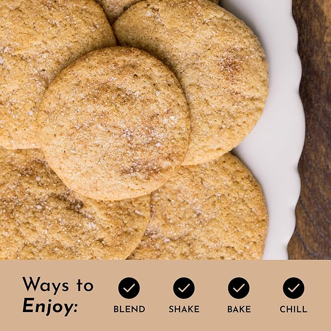 JUST INGREDIENTS Snickerdoodle Protein Powder - Grass-Fed Whey, Plant Proteins, Cinnamon Vanilla - 30 Servings