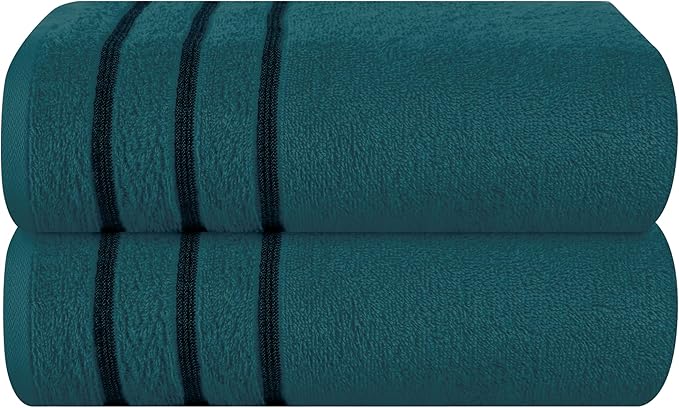 MyOwn Cotton 2 Pack Oversized Bath Towel Set 28x55 inches, Large Bath Towels, Ultra Absorbant Compact Quickdry & Lightweight Towel, Ideal for Gym Travel Camp Pool - Teal, 71634