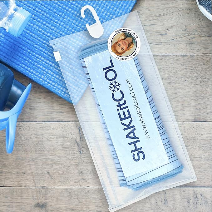 SHAKEitCOOL Original Cooling Towel – Be Cool in Style - Heat Relief, Soft, Lightweight, Sun Protection, Easy Clean - Perfect for Biking, Running, Yoga, Gym, Gardening - Beer