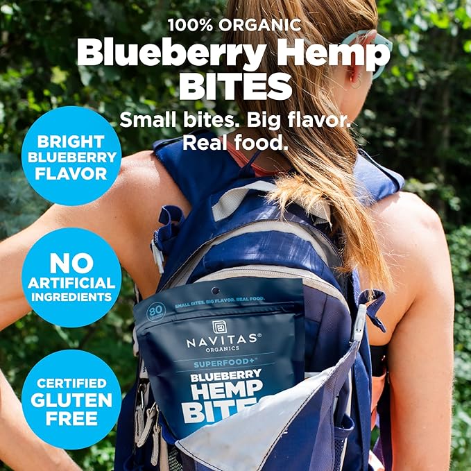 Navitas Organics Superfood Power Snacks, Blueberry Hemp, 8oz. Bag, 11 Servings - Organic, Non-GMO, Gluten-Free