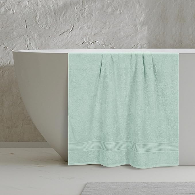 Belizzi Home Cotton 2 Pack Oversized Bath Sheet 35x70, Large Bath Sheet, Ultra Soft, Absorbent, Compact, Eco-Friendly, Recyclable, Quick Drying and Lightweight Towel - SEA Green