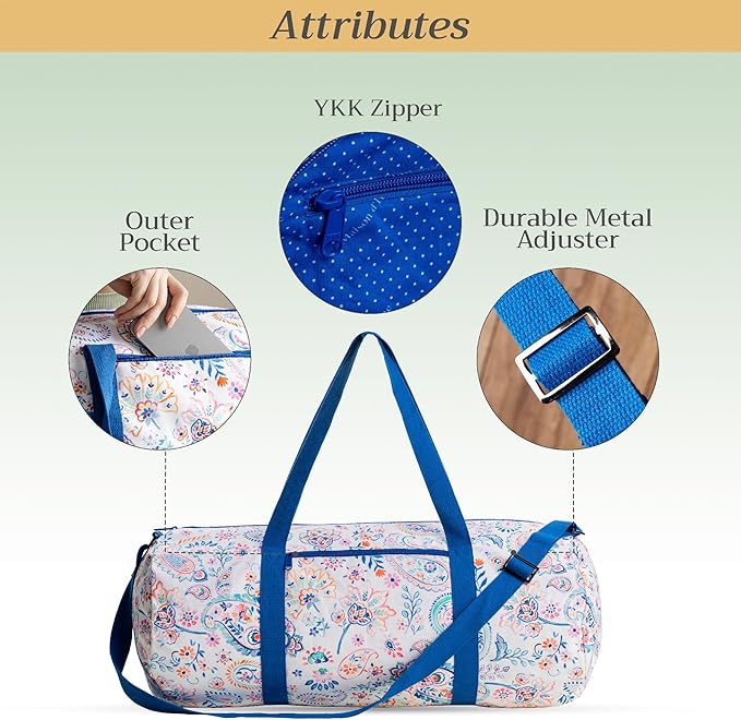 Maison d' Hermine Yoga Mat bag, Cylindrical bag for Woman&Men, yoga mat Bag &Adjustable shoulder straps Yoga Mat Carrier Bag with Drawstring Water Bottle Pocket and zipper pocket