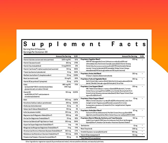 Seeking Health Optimal Multivitamin Plus, Active B Vitamins and L-5-MTHF, Riboflavin, B6, Bioavailable Folate and B12, CoQ10, Methylation Support, Vegetarian (240 Capsules)