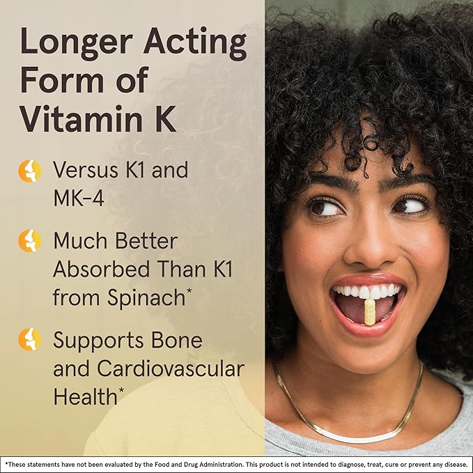 Jarrow Formulas MK-7 90 mcg - Bioactive Form of Vitamin K2-60 Servings (Softgels) - for Bone & Cardiovascular Health - Vitamin K2 MK-7 Dietary Supplement - K2 Vitamin Supplement MK-7 - Gluten Free
