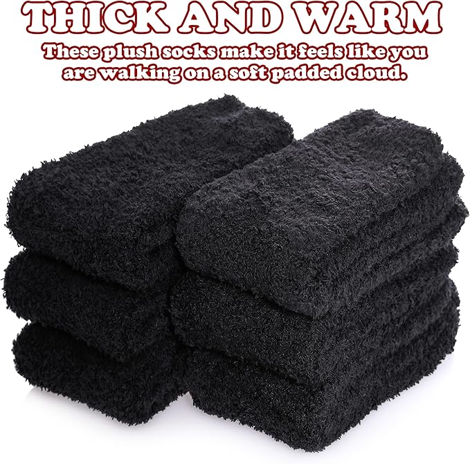 FNOVCO Non Slip Socks for Women Winter Warm Cozy Fuzzy Slipper Socks Soft Fluffy Hospital Socks with Grips