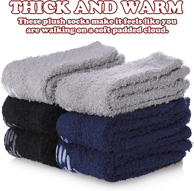 FNOVCO Non Slip Socks for Women Winter Warm Cozy Fuzzy Slipper Socks Soft Fluffy Hospital Socks with Grips