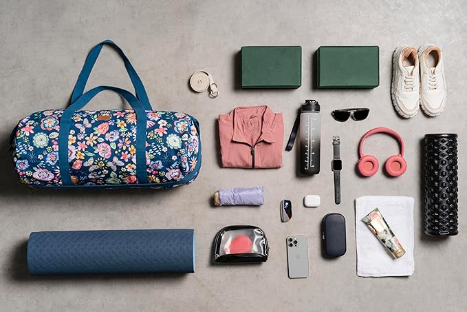 Maison d' Hermine Yoga Mat bag, Cylindrical bag for Woman&Men, yoga mat Bag &Adjustable shoulder straps Yoga Mat Carrier Bag with Drawstring Water Bottle Pocket and zipper pocket