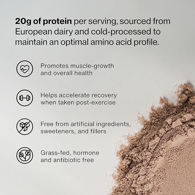 Momentous Essential Grass-Fed Whey Protein Powder - 655 g Whey Isolate Protein - NSF Certified for Sport - Gluten-Free - 25 Servings for Everyday Use - Chocolate - Package May Vary