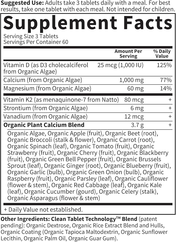 Garden of Life Calcium Supplement with Magnesium & Organic Vitamin D3 K2, Made from Whole Foods, Gluten-Free, 180 Count