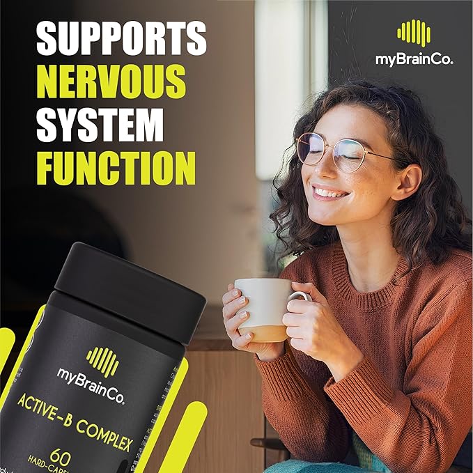 Active-B Complex โ High Strength Activated B Vitamin Supplement with B2, B6, B12 & Methyl Folate โ Supports Energy, Brain Function & Nervous System โ 60 Vege-Capsules