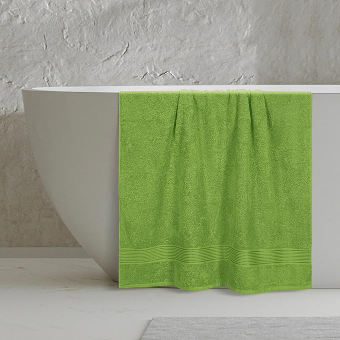 Belizzi Home Cotton 2 Pack Oversized Bath Sheet 35x70, Large Bath Sheet, Ultra Soft, Absorbent, Compact, Eco-Friendly, Recyclable, Quick Drying and Lightweight Towel - Kiwi Green