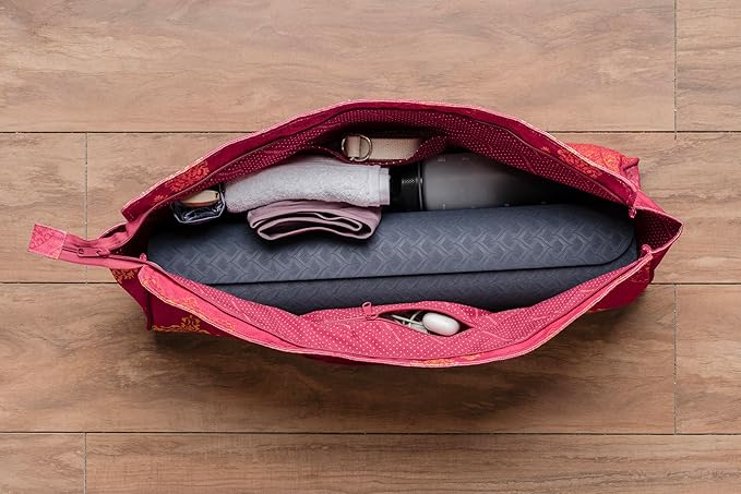 Maison d' Hermine Yoga Mat bag, Cylindrical bag for Woman&Men, yoga mat Bag &Adjustable shoulder straps Yoga Mat Carrier Bag with Drawstring Water Bottle Pocket and zipper pocket