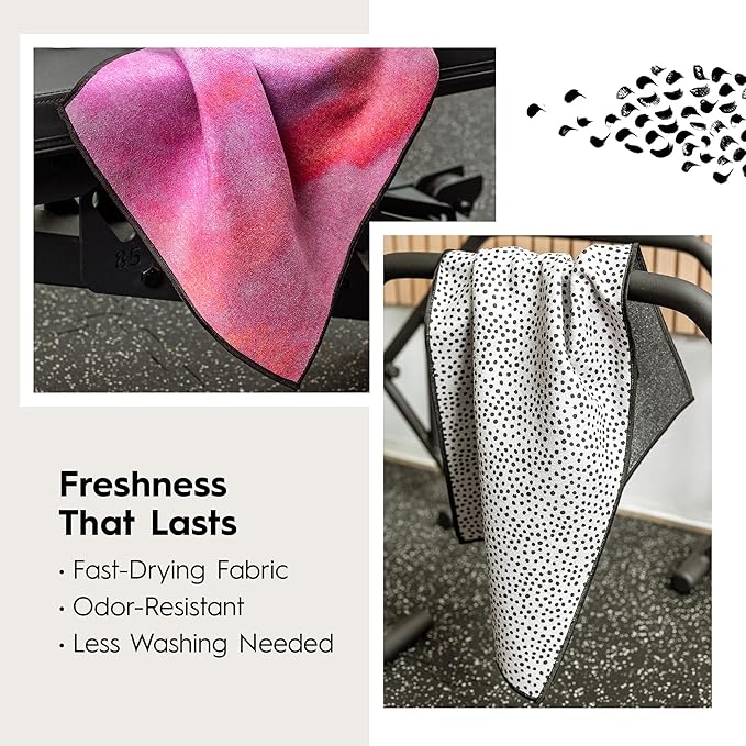 GEOMETRY Gym Towels for Working Out - Compact & Quick Dry, Super Absorbent Double-Sided Microfiber Sweat Towel - Premium Microfiber for Gym - Lavender Nights, 16" x 30", 1 Piece