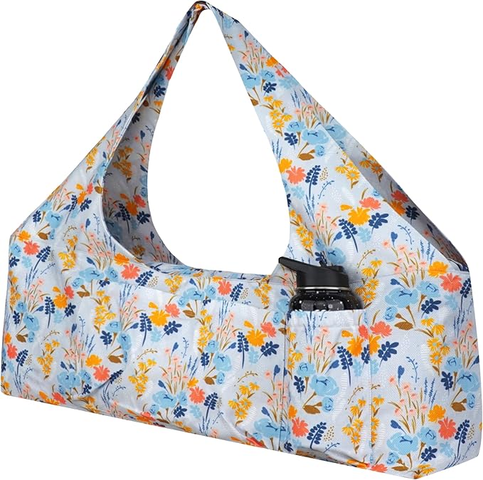 Large Yoga Mat Bag Yoga Bags and Carriers Fits All You Stuff Yoga Tote Bag with Yoga Mat Strap, Elastic Pockets and Zipper Pockets