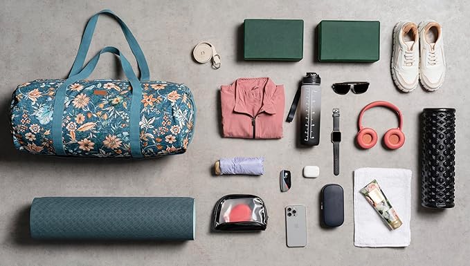 Maison d' Hermine Yoga Mat bag, Cylindrical bag for Woman&Men, yoga mat Bag &Adjustable shoulder straps Yoga Mat Carrier Bag with Drawstring Water Bottle Pocket and zipper pocket