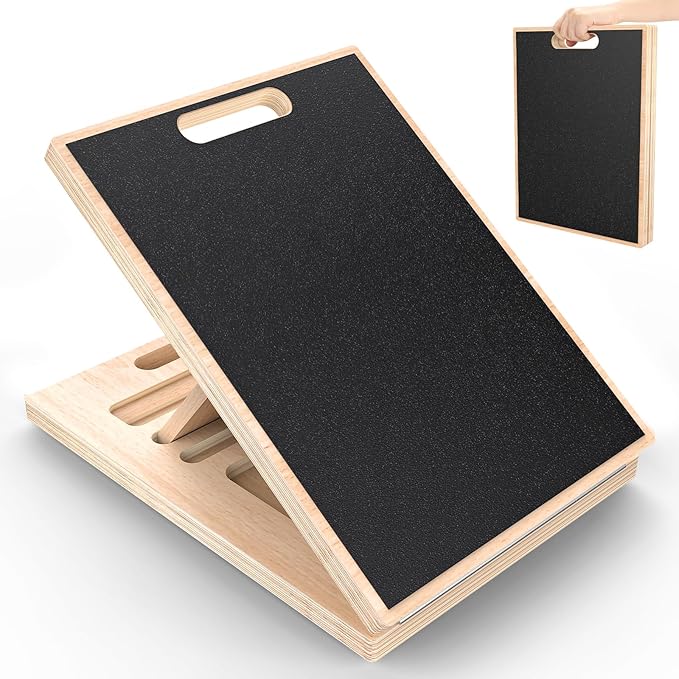 Adjustable Wooden Slant Board for Calf Stretching ,Portable Calf Stretcher Incline Board for Knees Ankle Heel Feet Leg,300lbs Weight Capacity