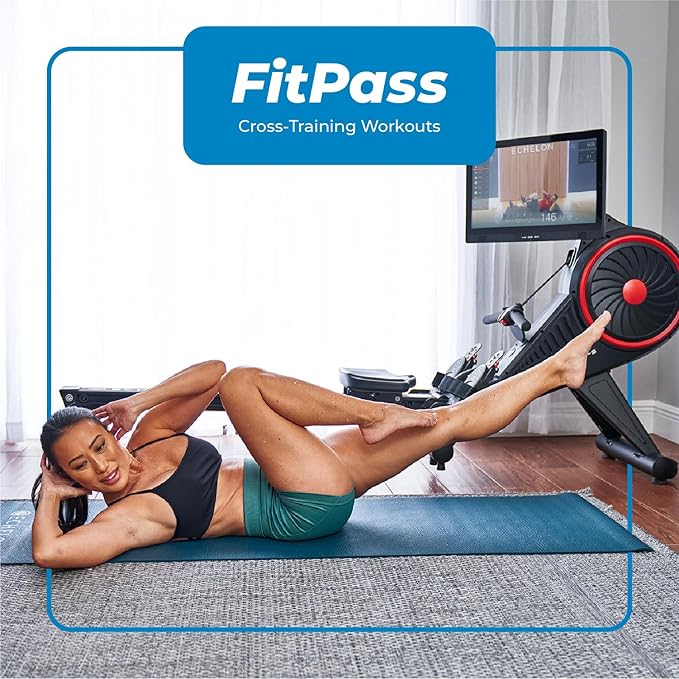Echelon Row Series – Foldable Rowing Machine for Full-Body, Low-Impact Workouts with 22” Rotating HD Screen, Built-In Soundbar, Bluetooth Resistance & 30-Day Membership with Live Classes