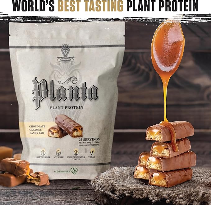 Ambrosia Planta - Premium Plant-Based Protein | Vegan & Keto Friendly | Candy Bar