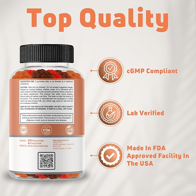 Vitamin D Gummies for Adults (Vitamin D3 2000 IU). Gelatin-Free, Gluten-Free & Non-GMO Vitamin D Gummy. Supports Bones, Muscles, and Immune System. 45 Day Supply. D3 Gummies for Adults