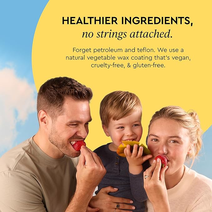 Boka Strawberry Mango Woven Dental Floss, Made from Natural Vegetable Wax, Teflon-Free, 30 Yards of Waxed Floss (Pack of 1)