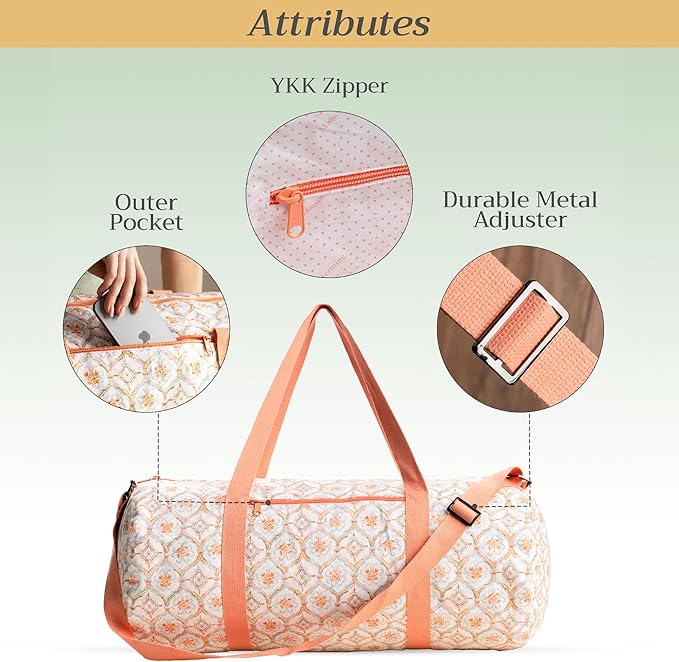 Maison d' Hermine Yoga Mat bag, Cylindrical bag for Woman&Men, yoga mat Bag &Adjustable shoulder straps Yoga Mat Carrier Bag with Drawstring Water Bottle Pocket and zipper pocket