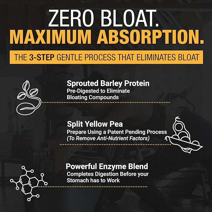 Plant-Based Protein Powder for Men and Women – 30g Complete Plant Protein and 3g Leucine, Zero Bloat, Gourmet Cocoa, Smooth Texture, Dark Chocolate, 15 Servings