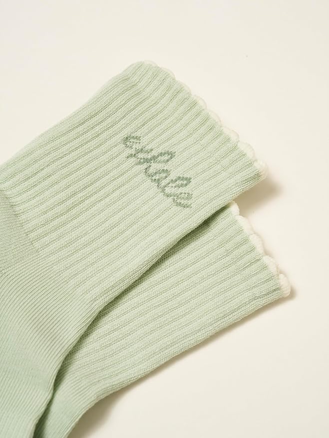 Shapes Studio Crew Half Calf Grip Socks, Cutest Fruits Pilates Socks, Ruffle socks, Non-Slip, Barre Yoga Fitness