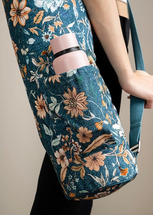 Maison d' Hermine Yoga Mat bag, Cylindrical bag for Woman&Men, yoga mat Bag &Adjustable shoulder straps Yoga Mat Carrier Bag with Drawstring Water Bottle Pocket and zipper pocket