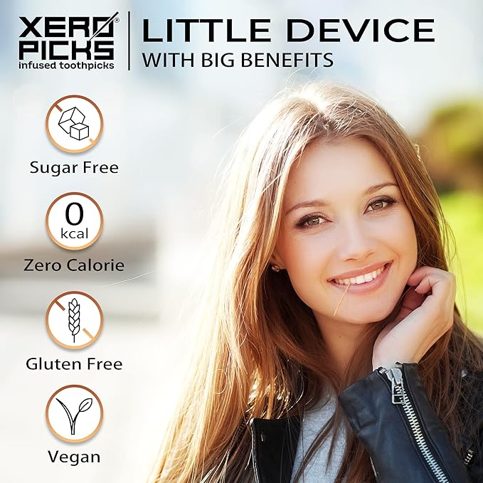 Xero Picks - Sourz Infused Flavored Toothpicks- Sugar Free- Sour Apple, Sour Grape, Sour Cherry, Sour Watermelon, Sour Peach - 5 Pack - 20 Picks per