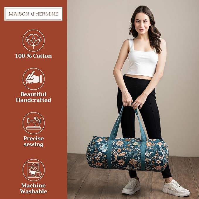 Maison d' Hermine Yoga Mat bag, Cylindrical bag for Woman&Men, yoga mat Bag &Adjustable shoulder straps Yoga Mat Carrier Bag with Drawstring Water Bottle Pocket and zipper pocket