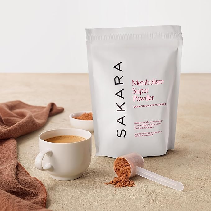 SAKARA Metabolism Super Powder – Natural Support for Appetite Control, Weight Management Support and Curbed Cravings – Vegan, Non-GMO, Chocolate Flavor – 24 Servings
