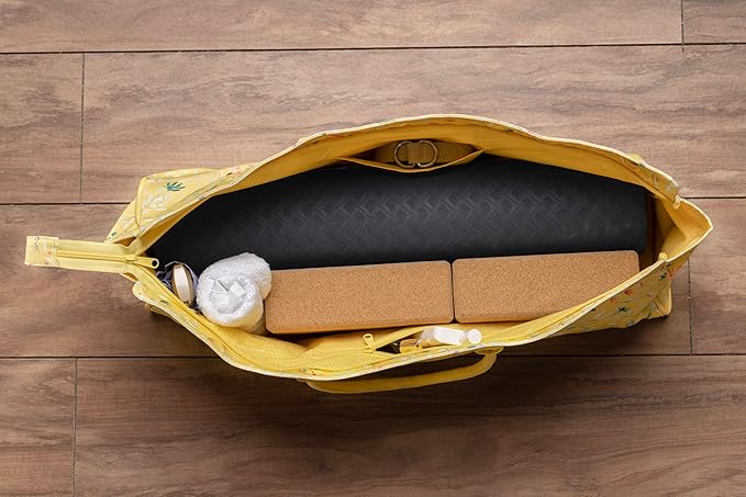 Maison d' Hermine Yoga Mat bag, Cylindrical bag for Woman&Men, yoga mat Bag &Adjustable shoulder straps Yoga Mat Carrier Bag with Drawstring Water Bottle Pocket and zipper pocket