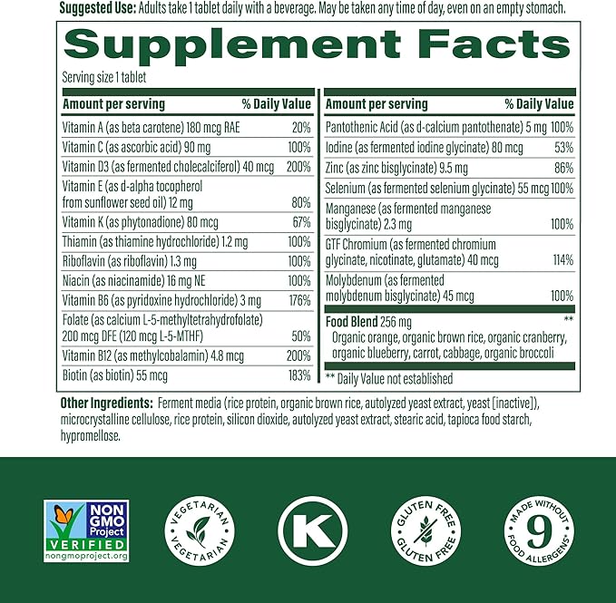 MegaFood Women's 55+ One Daily Multivitamin for Women - with Vitamin A, C, D3 & E for Optimal Aging Support - Plus Real Food - Bone & Immune Support Supplement - Vegetarian - 120 Tabs