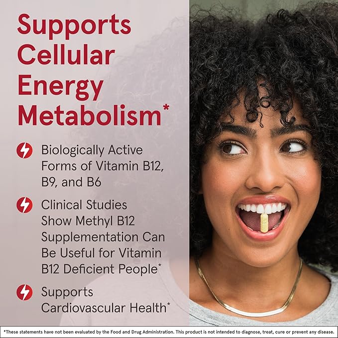 Jarrow Formulas Methyl B-12 & Methyl Folate - 60 Chewable Tablets, Cherry - Bioactive Vitamin B12 & B9 - Supports Energy Production, Brain Function & Metabolism - Gluten Free - 60 Servings