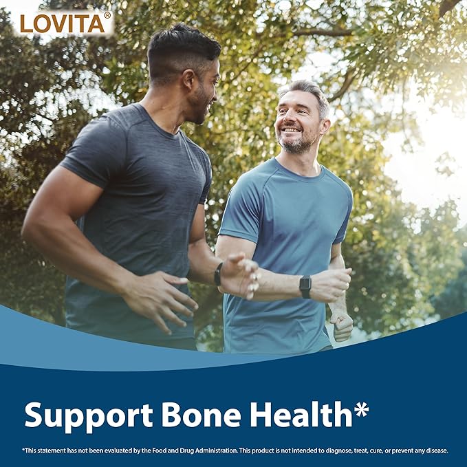 Lovita Calcium Citrate 800 mg with Magnesium, Vitamin D3 & K2, Bone Strength & Density Supplement for Women & Men, Supports Teeth, Immune Health, Gluten Free, Non-GMO, 360 Vegan Tablets