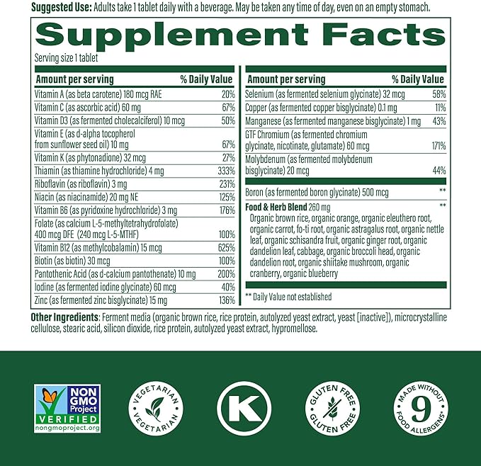 MegaFood One Daily Mens Multivitamins - Multivitamin for Men - Vitamin C, Vitamin D3 & Vitamin B12 - Muscle, Energy Metabolism & Immune Support - Vegetarian, Gluten Free - 30 Tablets, 30 Servings