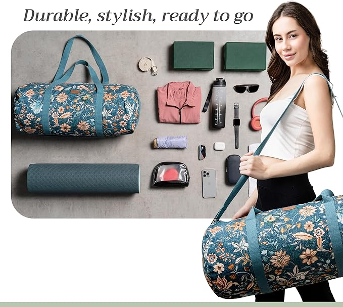 Maison d' Hermine Yoga Mat bag, Cylindrical bag for Woman&Men, yoga mat Bag &Adjustable shoulder straps Yoga Mat Carrier Bag with Drawstring Water Bottle Pocket and zipper pocket
